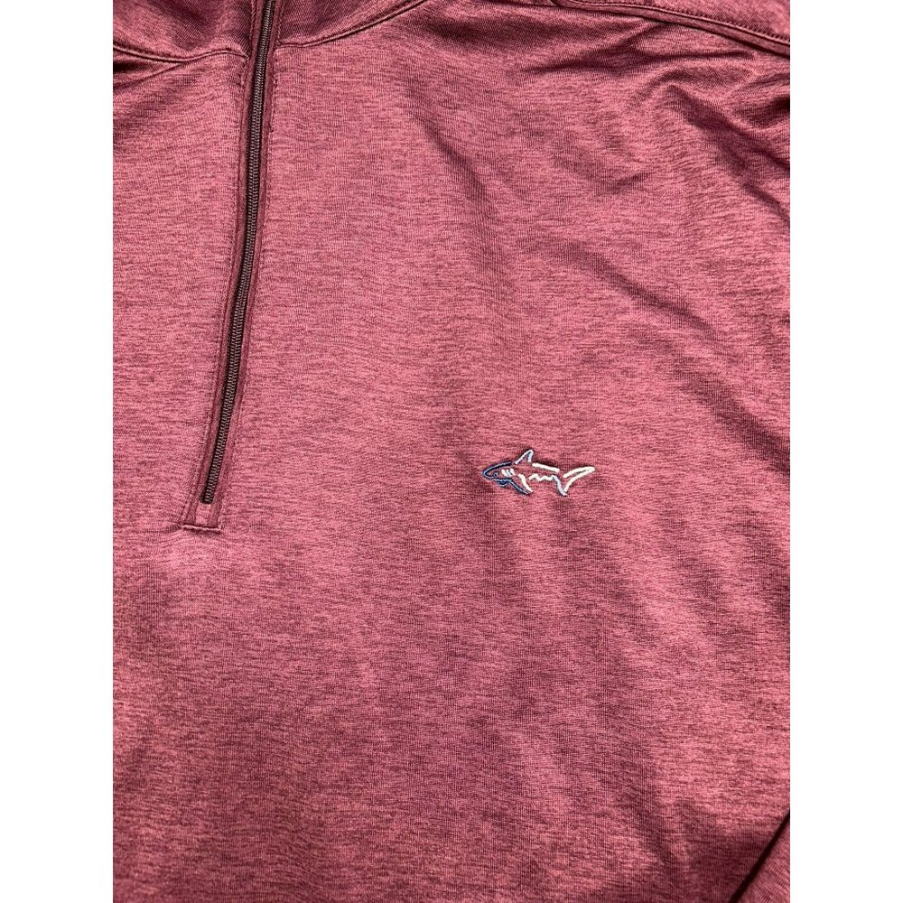Greg Norman XXL Burgundy 1/4 Zip Pullover Long Sleeve Shirt Shark Logo Golf & Ca - Picture 3 of 6